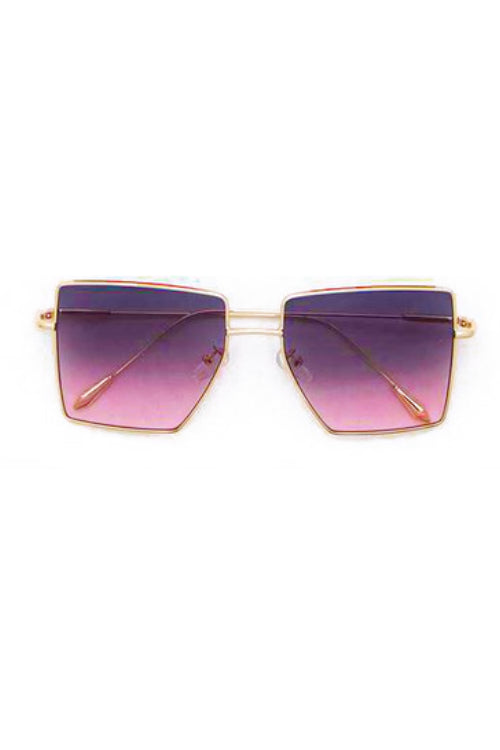 Jaxyn Purple Gradient Square Lens Iconic Sunglasses