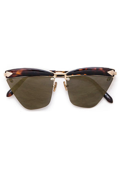 Sofia Tortoise Acetate Brow Bar Iconic Cateye Sunglasses