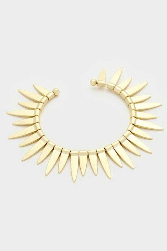 Somma Gold Flat Spike Cluster Cuff Bracelet