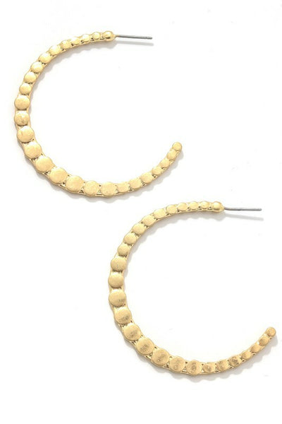 Fonia Gold Hammered Ball Hoop Earrings Hoop Earrings