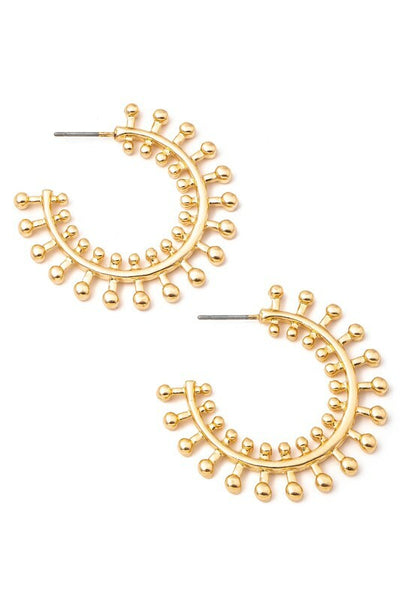 Teddi Gold Intricate Metallic Hoop Earrings