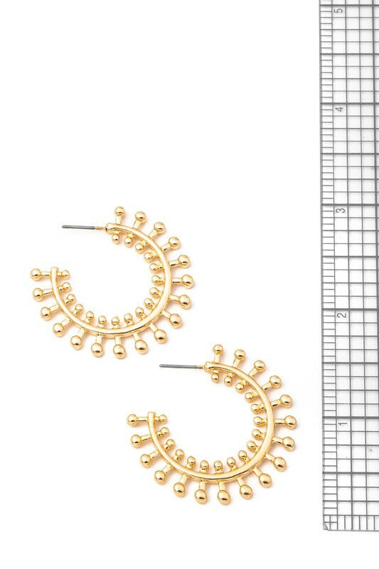 *Teddi Gold Intricate Metallic Hoop Earrings