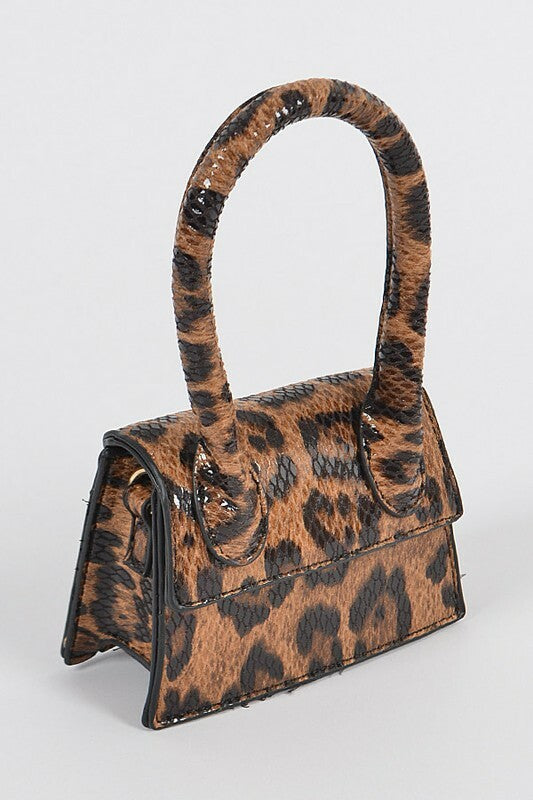 Chadra Leopard Single Top Handle Mini Bag