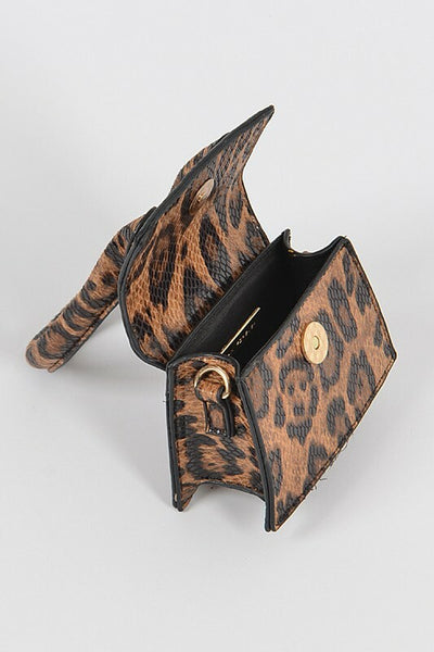 Chadra Leopard Single Top Handle Mini Bag