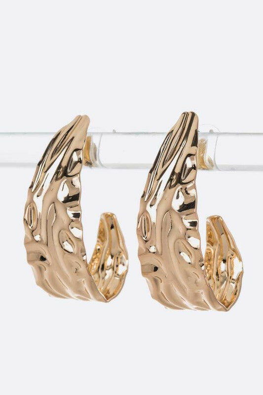 *Katie Gold Texture Iconic Hoops