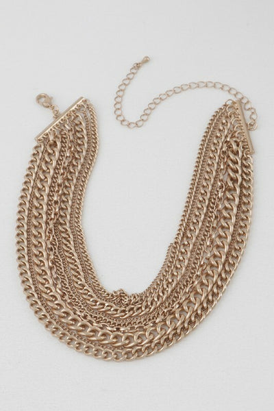 Matty Gold Multi Link Chain Choker Necklace