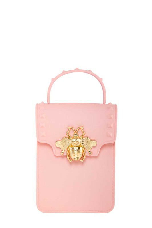 Stephany Pink Gold Bee Decorated Rectangular Jelly Bag