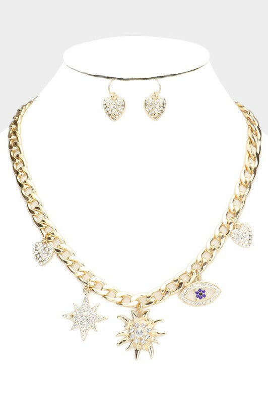 *Janessa Gold Star Evil Eye Necklace