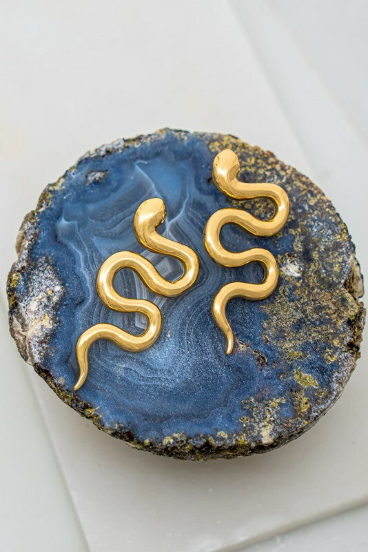 Rachel Gold Snake Earrings