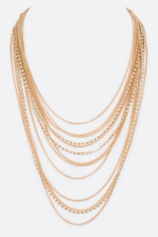Chrissy Gold Mix Chain Layer Iconic Necklace