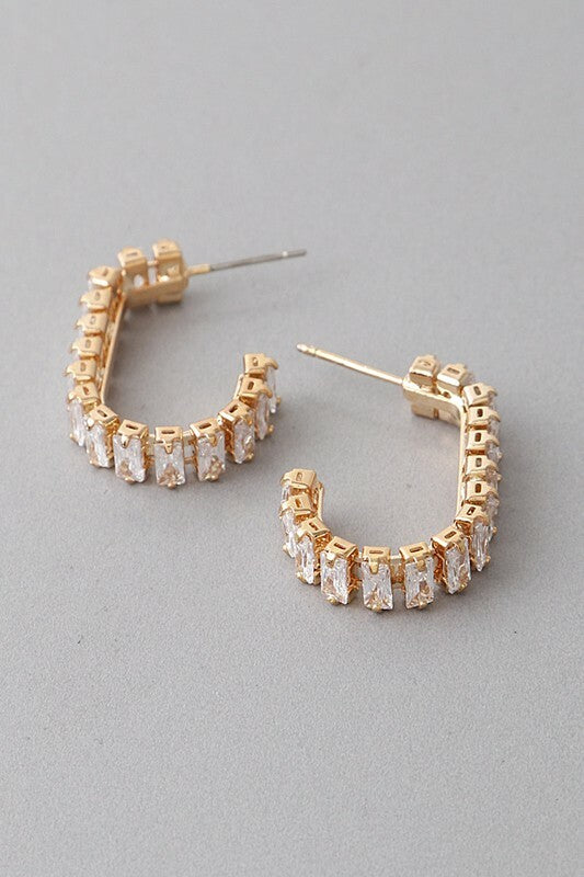 *Shanna Open Crystal Hoop Earrings