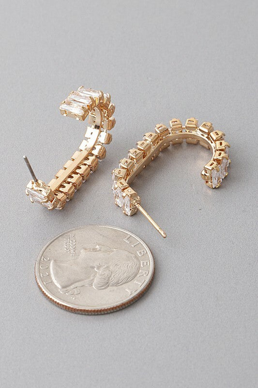 *Shanna Open Crystal Hoop Earrings