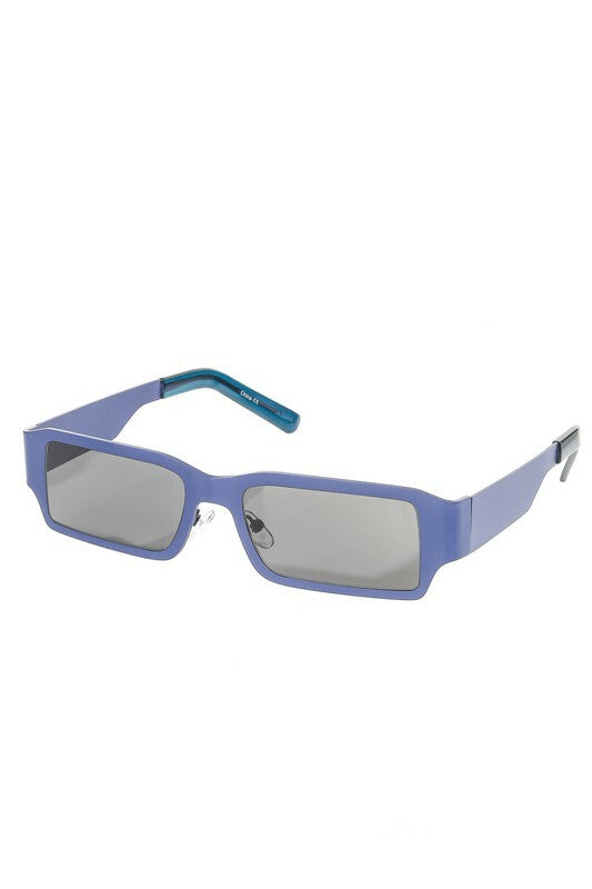 *Neo Blue Retro Rectangle Sunglasses
