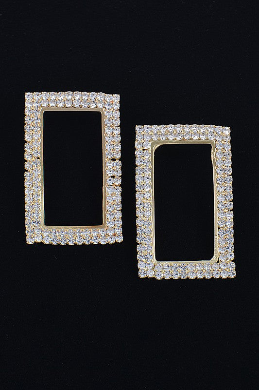 Dorit Rectangle Rhinestone Stud Earring