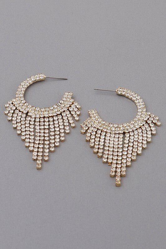*Amy Diamond Drop Hoop Earrings