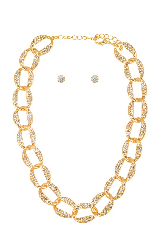 Jamie Gold Crystal Anchor Chain Necklace