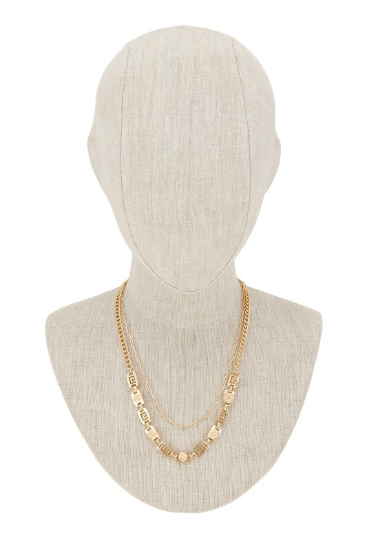 Davie Gold Greek Pattern Necklace