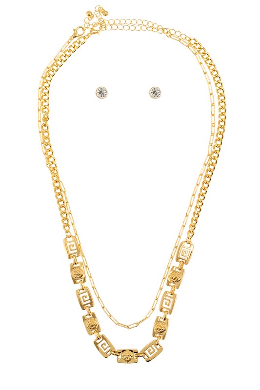 Davie Gold Greek Pattern Necklace