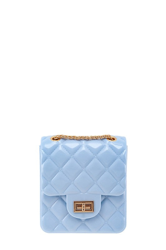Eddy Blue Diamond Quilted Pattern Square Small Jelly Bag