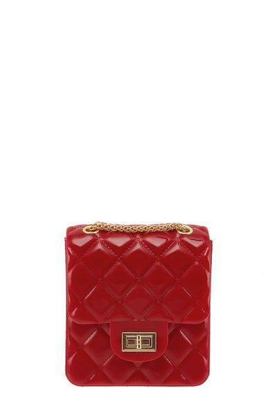 Eddy Red Diamond Quilted Pattern Square Small Jelly Bag