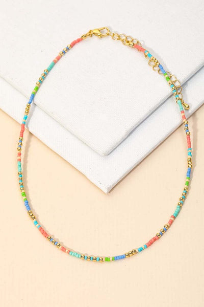 Ivy Multi Color Dainty Seed Beaded Necklace