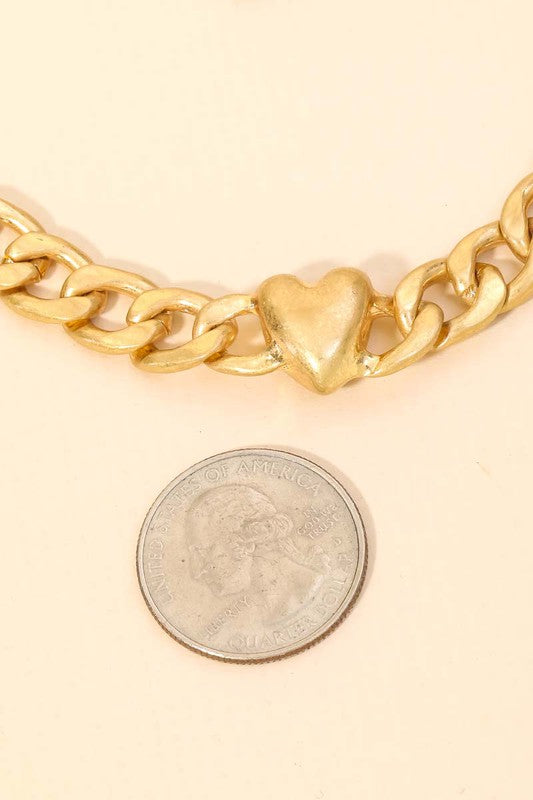 Nikka Gold Triple Heart Charm Chain Necklace