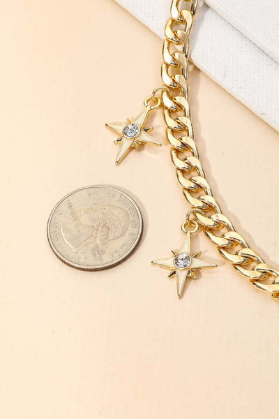 Juniper Rhinestone Star Curb Chain Necklace