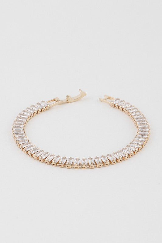 Courtney Gold Wide Crystal Bracelet