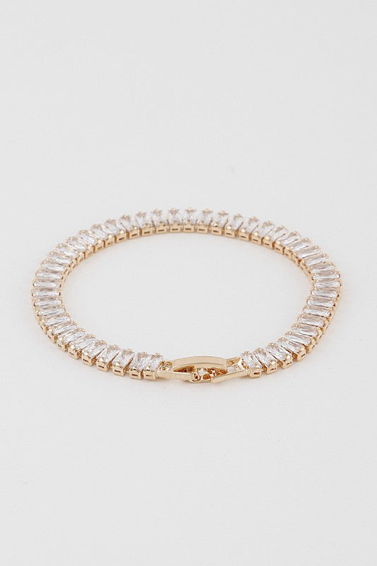 Courtney Gold Wide Crystal Bracelet