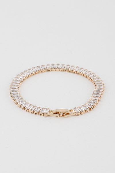 Courtney Gold Wide Crystal Bracelet