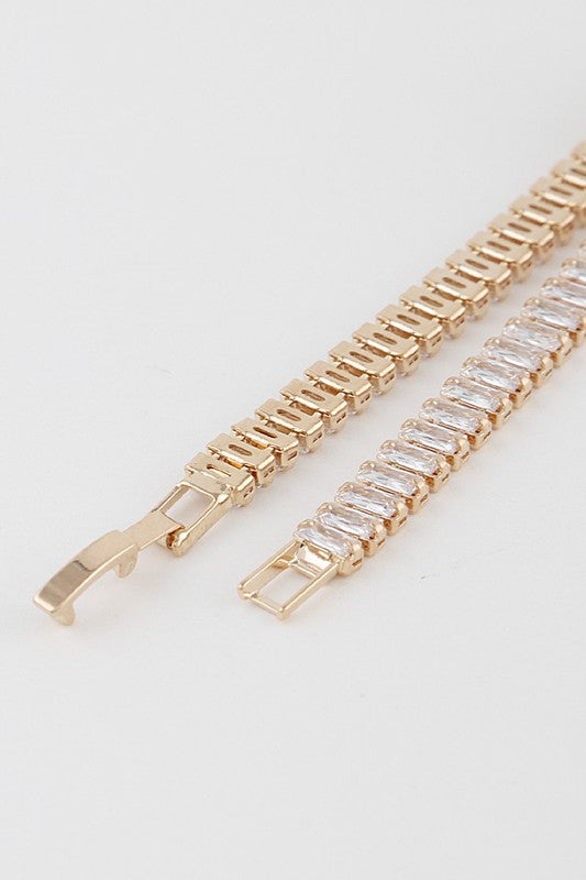 Courtney Gold Wide Crystal Bracelet