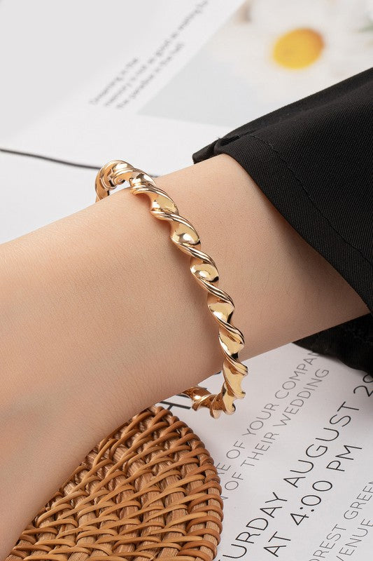 Maryanne Gold Twisted Cuff Bracelet