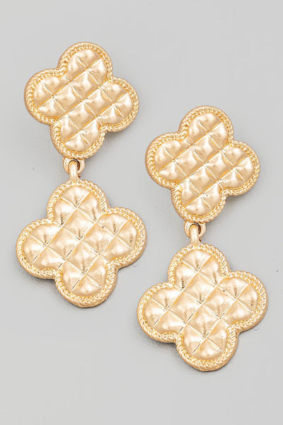 Catrall Matte Double Clover Drop Earrings