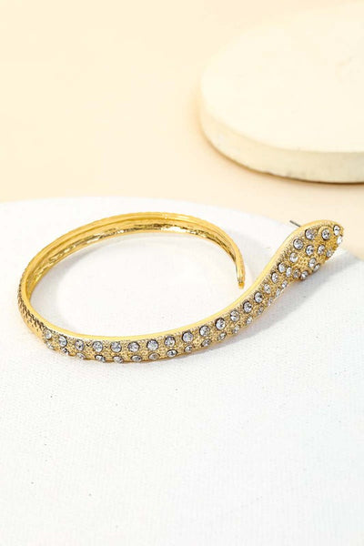 *Clara Pave Circle Snake Hoop Earrings