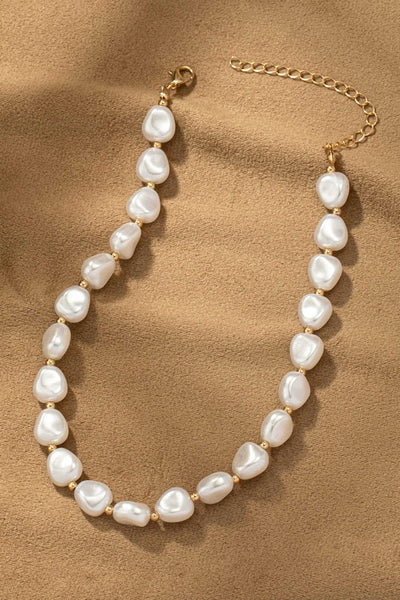 Shani Gold Pearl Choker Necklace