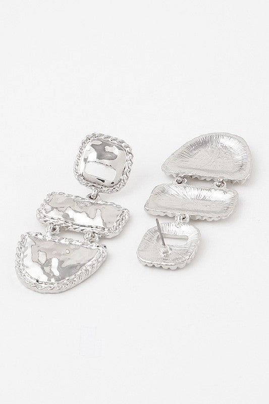 Koralyn Gold Hammered Shape Drop Earring