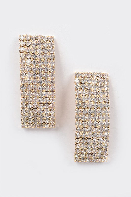 Nadya Geometric Rhinestone Earrings