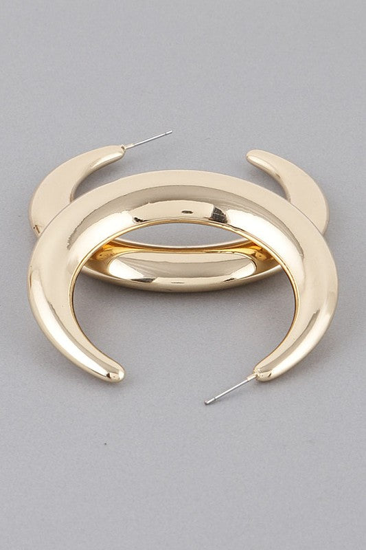 Julissa Gold Crescent Moon Hoop Earrings