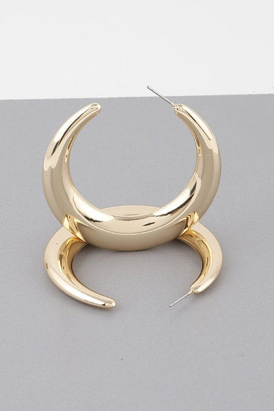 Julissa Gold Crescent Moon Hoop Earrings