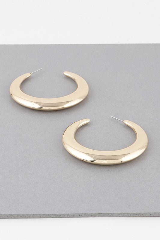 Julissa Gold Crescent Moon Hoop Earrings