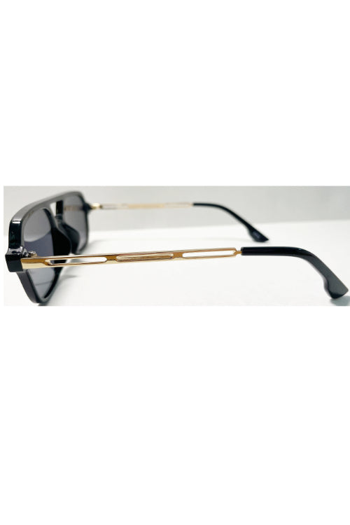 Indiya Black Retro Aviator Sunglasses