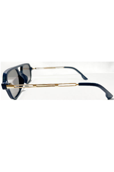 Indiya Dark Blue Retro Aviator Sunglasses