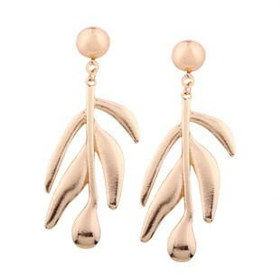 *Amala Golden Unique Long Drop Dangle Earrings