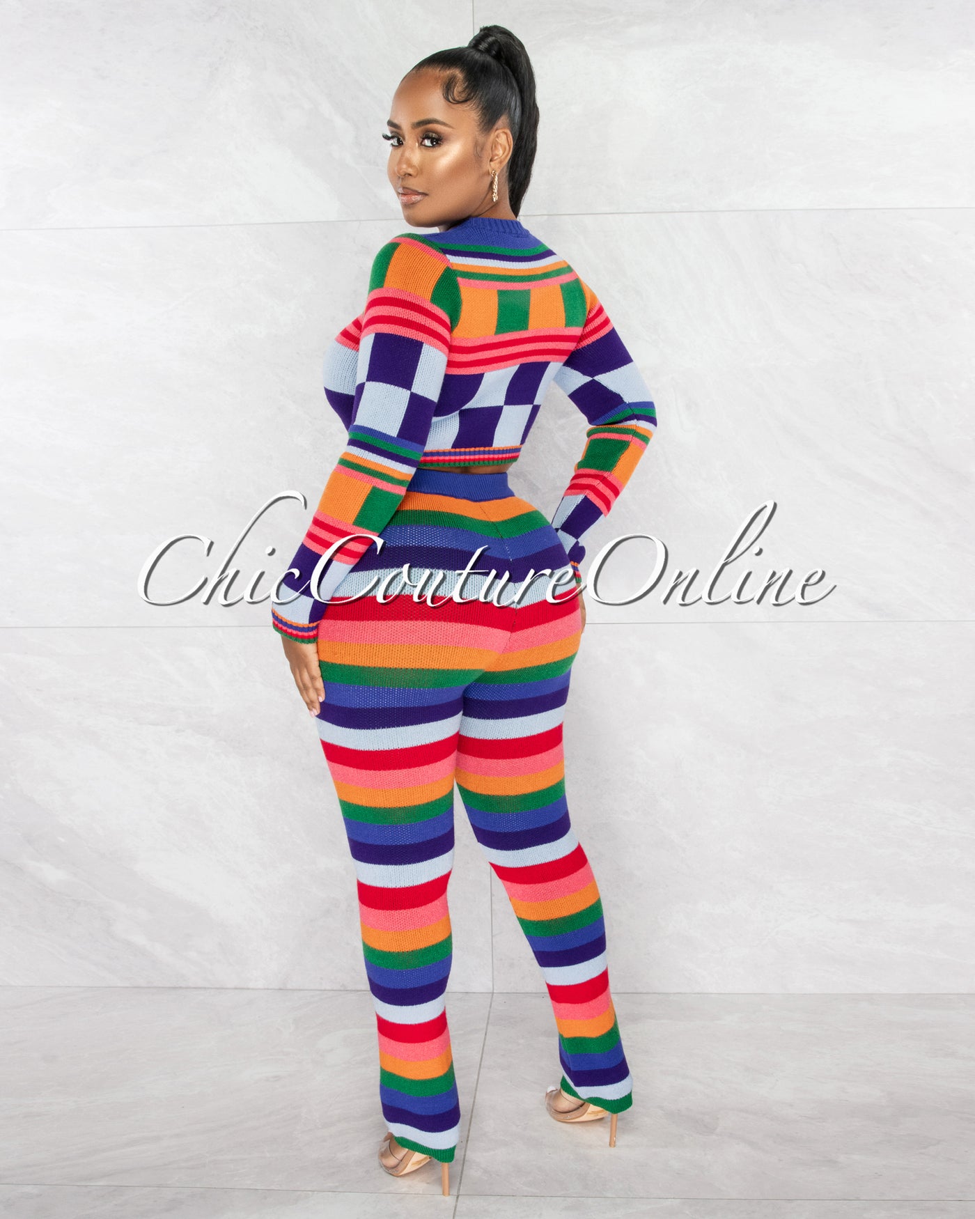 Olimpa Multi-Color Knit Sweater & Leggings Set