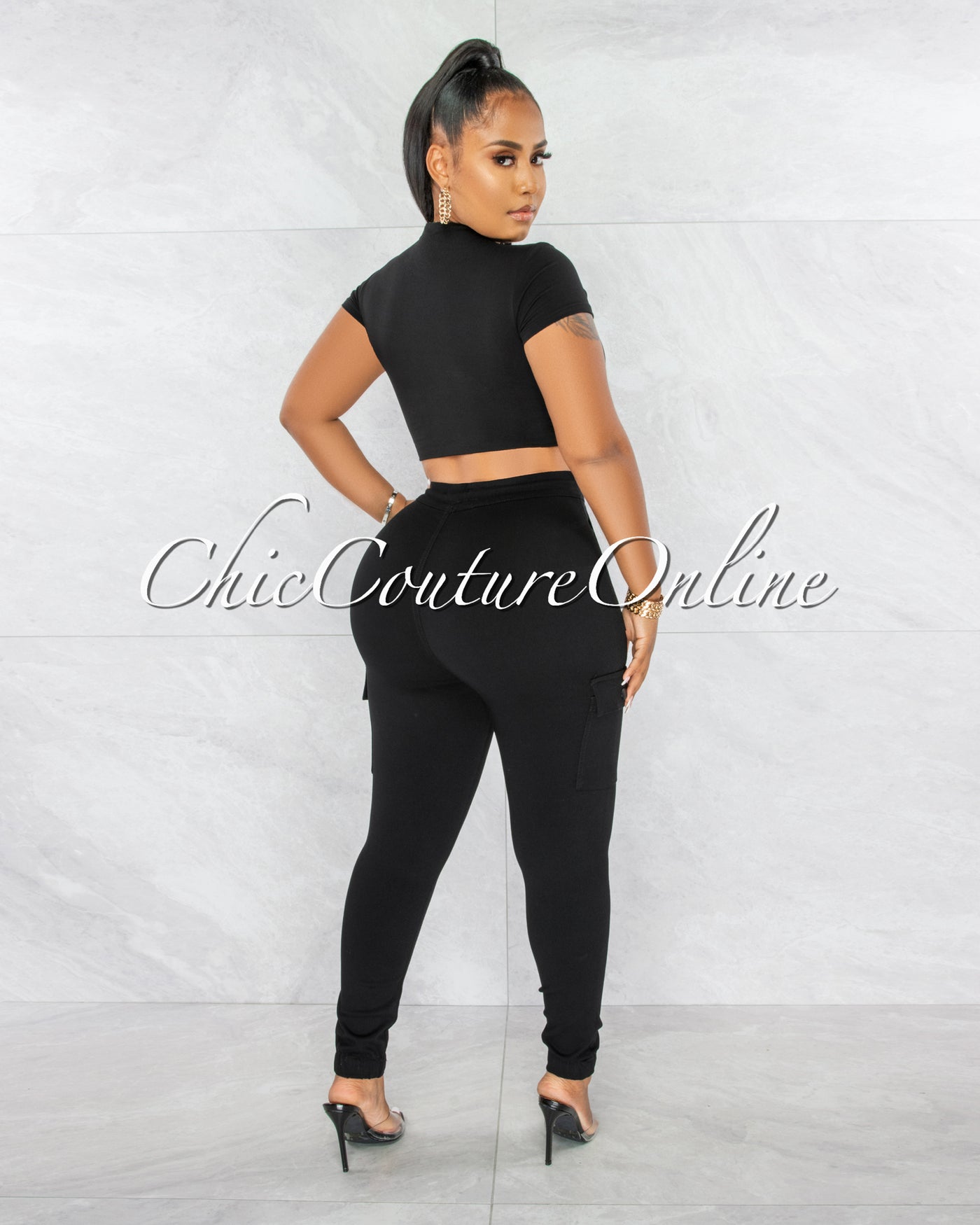 *Baxter Black Double Lined Crop Top