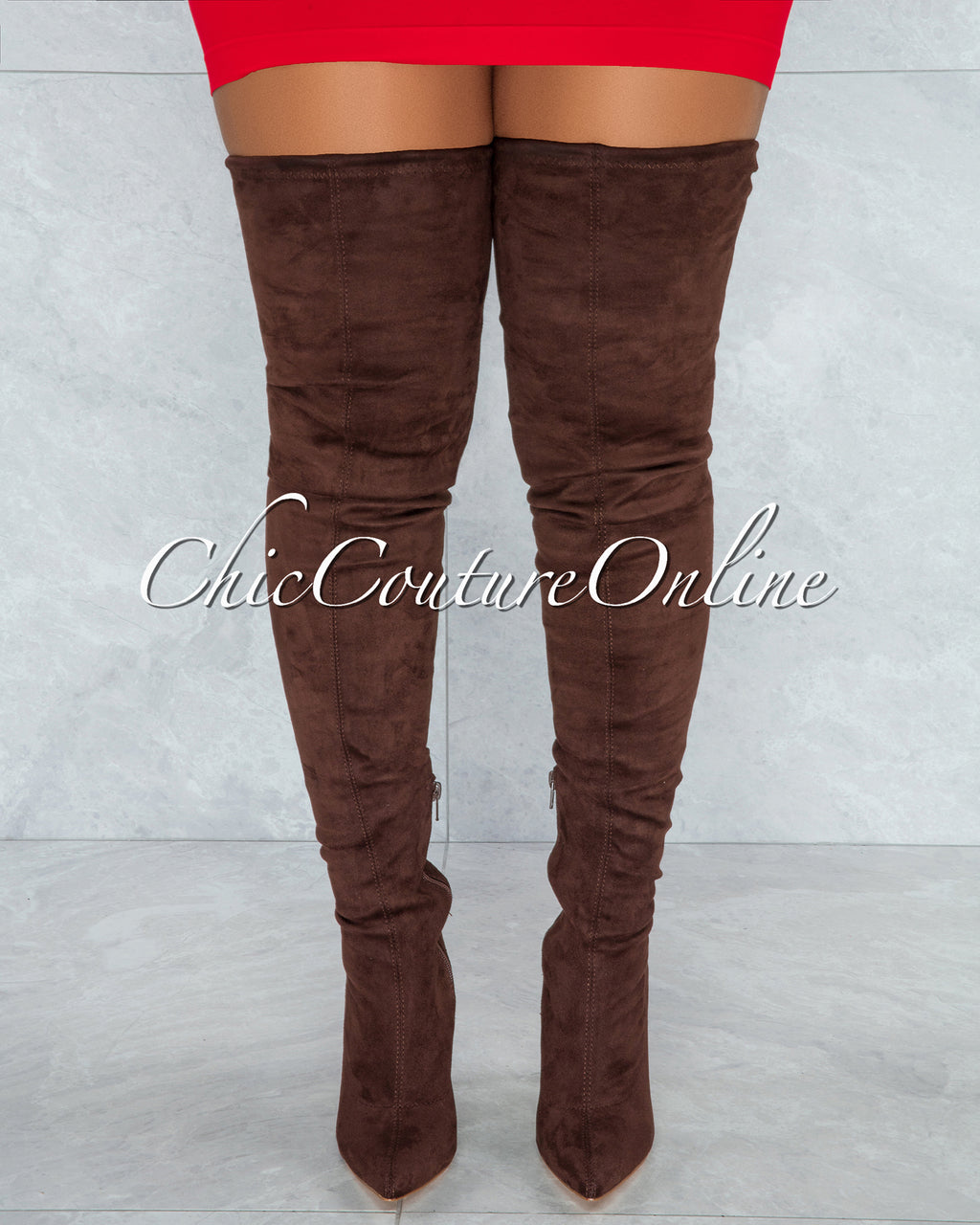 *Vogue Chocolate Faux Suede Over-The-Knee Boots