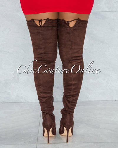 *Vogue Chocolate Faux Suede Over-The-Knee Boots