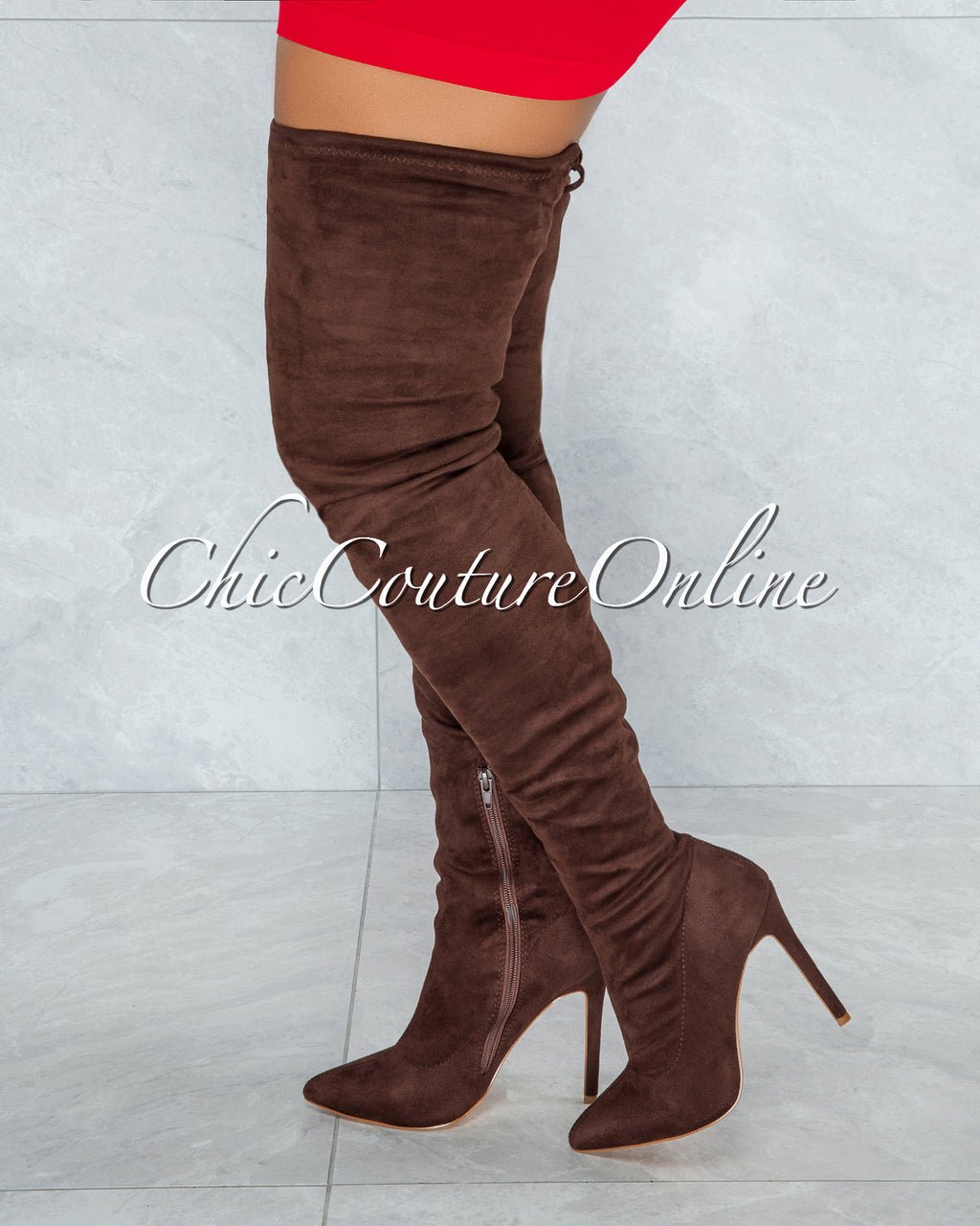 *Vogue Chocolate Faux Suede Over-The-Knee Boots