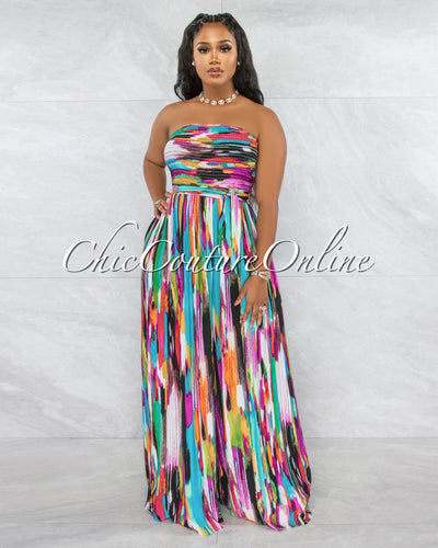 Leta Multi-Color Print Wide Leg Jumpsuit (9/11)