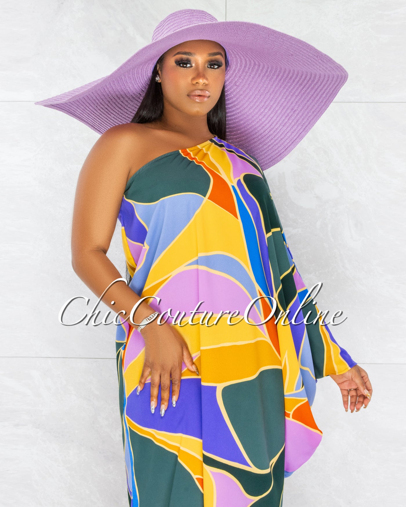 Eureka Lilac Oversized Brim Straw Floppy Hat